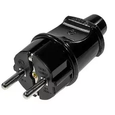 Вилка Makel 10052 с заземлением черная