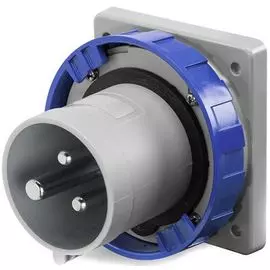 Вилка панельная прямая DKC DIS2466393 IP67 63А 2P+E 250В, "Quadro"