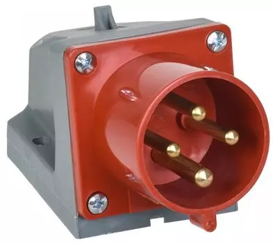 Вилка стационарная IEK PSR52-032-4 ССИ-524 32А-6ч 380В 3P+PE IP44