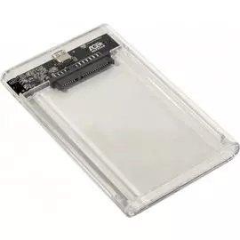 Внешний корпус AgeStar 3UB2P4C для HDD/SSD SATA III 6Gb/s 2.5", USB Type-C, пластик, прозрачный