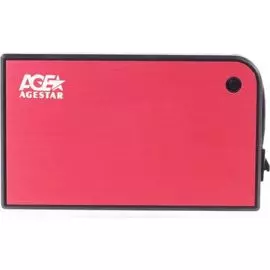 Внешний корпус для HDD SATA 2.5” AgeStar 3UB2A14 (RED) для HDD/SSD SATA 6Gb/s 2.5", USB 3.0, алюминий/пластик, красный