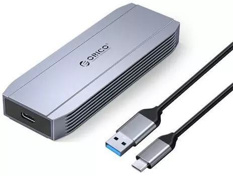 Внешний корпус Orico DM2C3-GY-BP для жесткого диска M.2 NGFF, Type-C/Type-A, 6 Гбит/с, серый