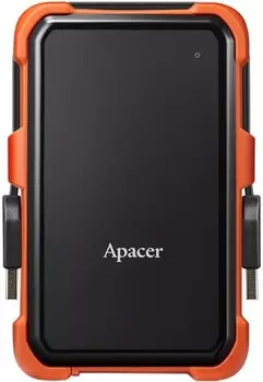 Внешний жесткий диск 2.5'' Apacer AC630 2TB, USB 3.1, IP55, Win/Mac/Linux, military grade, black/orange