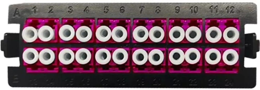 Вставка Hyperline FO-EXHD-PLT-24LC/UPC-OM4-MG EXHD с оптическими адаптерами 24LC/UPC для многомодового кабеля OM4