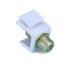 Вставка Hyperline KJ1-FCON-G-WH Keystone Jack с проходным адаптером F-типа, gold plated, ROHS, белая