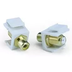 Вставка Hyperline KJ1-RCA/YL-FHG-WH Keystone Jack, F-type / RCA желтый (IN/OUT), gold plated, ROHS, белая