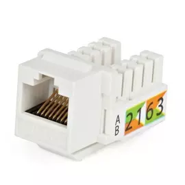 Вставка Hyperline KJ8-8P8C-C5e-180-WH (8P8C), категория 5e, тип 180 градусов, белая