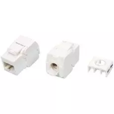 Вставка Hyperline KJ8-8P8C-C6-180-TLS-WH Keystone Jack RJ-45(8P8C), категория 6, тип 180 градусов, Toolless, белая