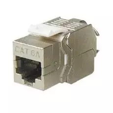 Вставка Hyperline KJ8-8P8C-C6A-180-TLS-SH-F-WH Keystone Jack RJ-45(8P8C), категория 6a (10G), экранированная, тип 180 градусов, Toolless, белая