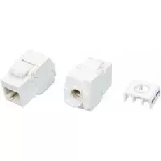 Вставка Hyperline KJ8-8P8C-C6A-180-TLS-WH Keystone Jack RJ-45(8P8C), категория 6a (10G), тип 180 градусов, Toolless, белая