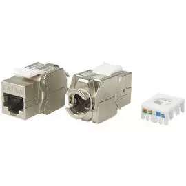Вставка Hyperline KJ8-8P8C-C6A-180-WH Keystone Jack RJ-45(8P8C), категория 6a (10G), тип 180 градусов, белая