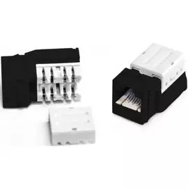 Вставка Hyperline KJNE-8P8C-C6-90-BK Keystone Jack RJ-45(8P8C), категория 6, 110 IDC, заделка с помощью NE-TOOL, черная