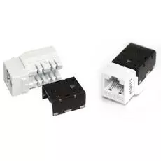 Вставка Hyperline KJNE-8P8C-C6-90-WH Keystone Jack RJ-45(8P8C), категория 6, 110 IDC, заделка с помощью NE-TOOL, белая