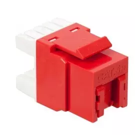 Вставка Lanmaster LAN-OK45U5E/180P-RD Keystone RJ45, кат.5E, UTP, 180 градусов, со встроенной шторкой, красный