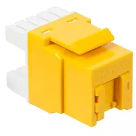 Вставка Lanmaster LAN-OK45U5E/180P-YL Keystone RJ45, кат.5E, UTP, 180 градусов, со встроенной шторкой, желтый