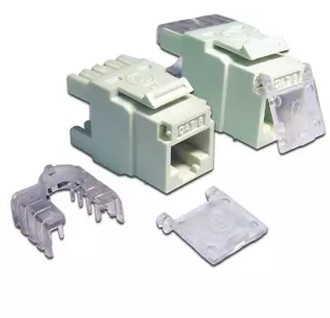 Вставка Lanmaster LAN-OK45U6/180P-WH Keystone RJ-45, категория 6, белая, со встроенной шторкой, 180 градусов