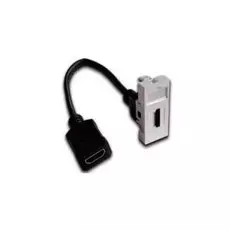 Вставка Lanmaster LAN-SIP-22HDMI-WH Mosaic 22.5x45 с адаптером HDMI с удлинителем, мама-мама, белая