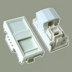 Вставка TWT TWT-SIP-RJ45-WH RJ-45 UTP Cat.5E, 22.5x45 мм со шторкой, белая