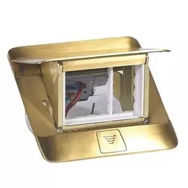 Выдвижной розеточный блок Legrand 054015 - DLP - неукомплектованный, IP 40, 3 модуля, латунь