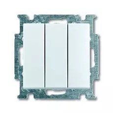 Выключатель ABB 1012-0-2155 BASIC 55 трехклавишный, 10А, 250В, IP20 сх.1+1+1 белый