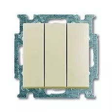 Выключатель ABB 1012-0-2158 BASIC 55 трехклавишный 16А, 250В, IP20 (сх. 1+1+1 ) (бежевый)