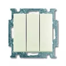 Выключатель ABB 1012-0-2183 BASIC 55 трехклавишный однополюсный (механизм), 10А, 250В, IP20 шале (белый)