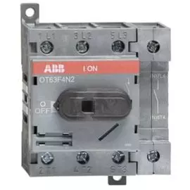 Выключатель ABB 1SCA105365R1001 OT63F4N2 разъединитель 4Р 63А на DIN-рейку или монтажную плату(с резерв. ручкой)