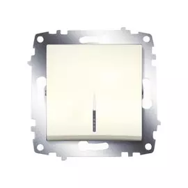 Выключатель ABB 619-010300-201 Cosmo одноклавишный с подсветкой, 10А, 250В, IP20 (кремовый)