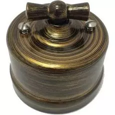 Выключатель Bironi B1-201-25 пластик, бронза, проходной на одно положение