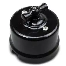 Выключатель Bironi B1-202-03 черный, 2-клавишный