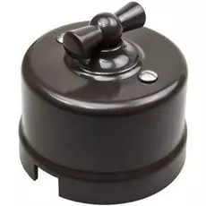 Выключатель Bironi B1-202-22 пластик, коричневый, 2-клавишный