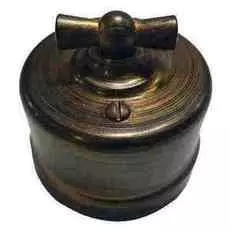 Выключатель Bironi B1-202-25 пластик, бронза, 2-клавишный