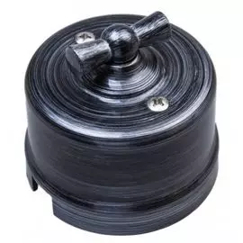 Выключатель Bironi B1-203-11 серебряный век, перекрестный, пластик