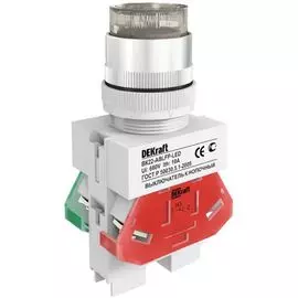 Выключатель DEKraft 25025DEK ВK-22 кнопочный ABLFP D=22мм LED 220В белый