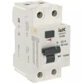 Выключатель дифференциального тока (ВДТ, УЗО) IEK AR-R10N-2-025C030 ARMAT R10N 2P 25А 30мА тип AC