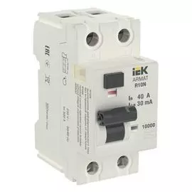 Автомат дифференциальный IEK AR-R10N-2-040C030 ARMAT R10N 2P 40А 30мА тип AC