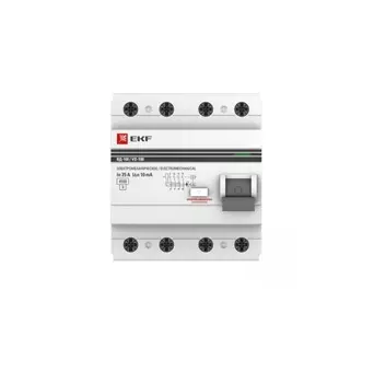 Выключатель дифференциального тока (ВДТ, УЗО) EKF elcb-4-40-30-em-pro 4п 40А 30мА тип AC ВД-100 PROxima (электромех.)