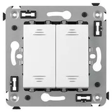 Выключатель DKC 4400104 в стену, двухклавишный, "Белое облако", "Avanti"