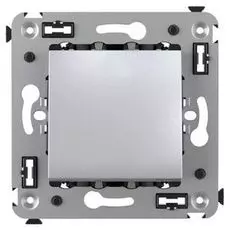 Выключатель DKC 4404103 в стену, одноклавишный, "Закалённая сталь", "Avanti"