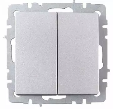 Выключатель двухклавишный для жалюзи IEK BR-V15-0-10-K47 BRITE 10А ВС10-1-5-БрА Алюминевый