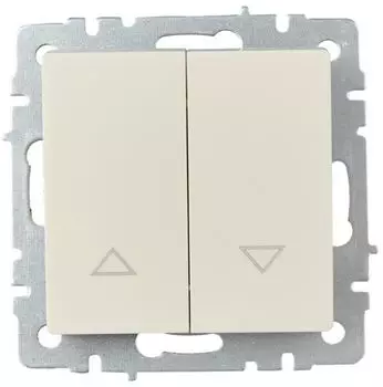 Выключатель двухклавишный для жалюзи IEK BR-V15-0-10-K10 BRITE 10А ВС10-1-5-БрКр Бежевый