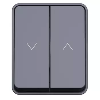Выключатель двухклавишный для жалюзи Systeme Electric ATN544019 AtlasDesign PROFI IP54 2хсх.4, Антрацит