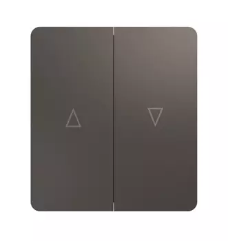 Выключатель двухклавишный KRANZ KR-78-0711-2 MIELE ROUND для жалюзи возвратный 10А с/у титан