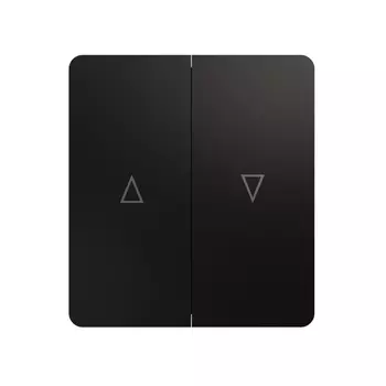 Выключатель двухклавишный KRANZ KR-78-0711-3 MIELE ROUND для жалюзи возвратный 10А с/у оникс