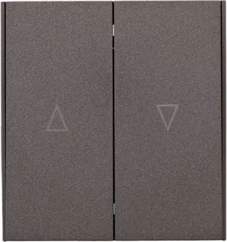 Выключатель двухклавишный KRANZ KR-78-0711-6 MIELE STRONG для жалюзи возвратный 10А с/у графит