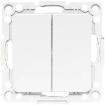 Выключатель EKF EYV10-123-20 Стокгольм двухклавишный 10А винтовые клеммы белый механизм