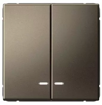 Выключатель двухклавишный с подсветкой Systeme Electric GAL000653 ArtGallery сх.5а, 10АХ, механизм, мокко