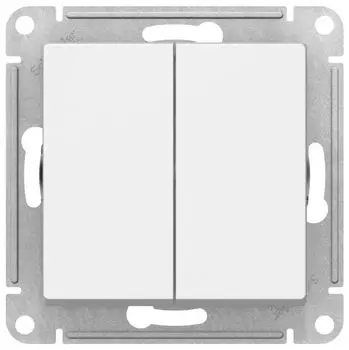 Выключатель двухклавишный Systeme Electric ATN001317 AtlasDesign с самовозвратом, 10АХ, механизм, лотос