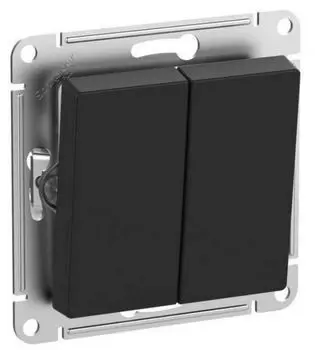 Выключатель двухклавишный Systeme Electric ATN441051 AtlasDesign AQUA IP44, сх.5, 10АХ, механизм, карбон