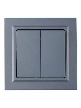 Выключатель двухклавишный в сборе IEK BR-V20-0-10-K35-F BRITE 10А ВСР10-2-0-БрМ Маренго